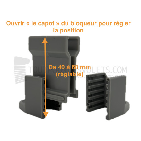 Bloqueur réglable pour manivelle de volet roulant diam. 14 - Coloris Gris