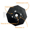 Embout pour Octo 60, crabot 22 type Deprat, 6p10