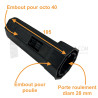 Embout pour Octo 40, pour roulement diam. 28 et poulie clipable Simu