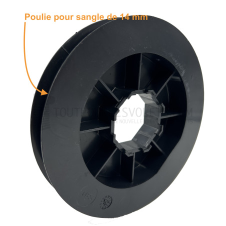 Poulie clipable sur embouts Simu et sangle de 14 mm - Diam. 140