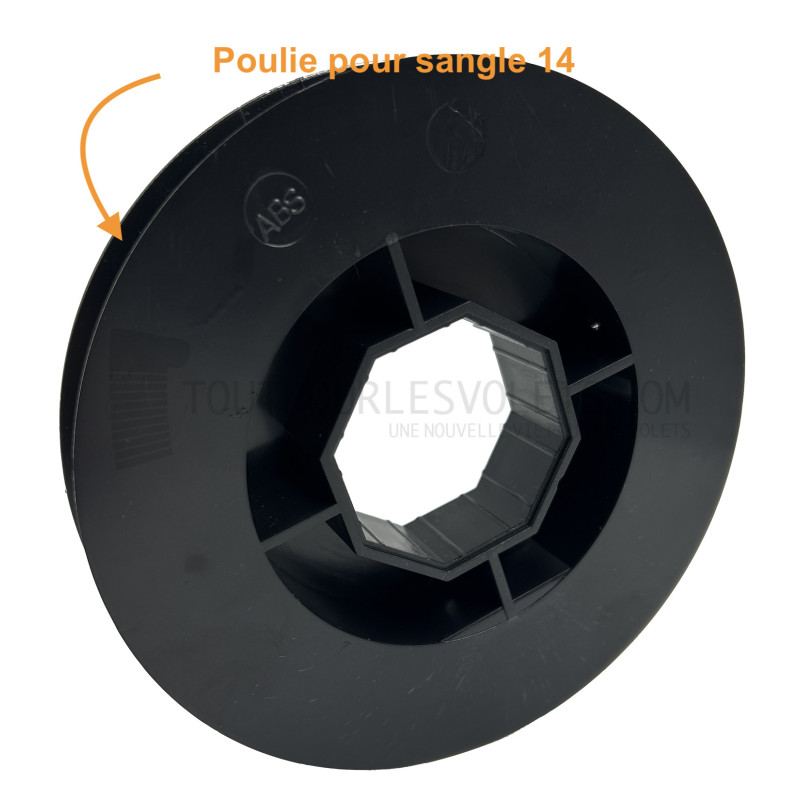 Poulie clipable sur embouts Simu et sangle de 14 mm - Diam. 125