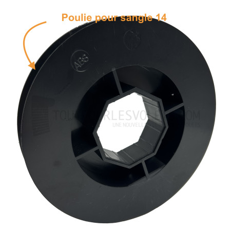 Poulie clipable sur embouts Simu et sangle de 14 mm - Diam. 125