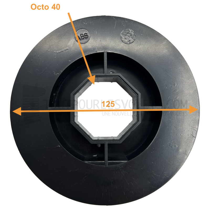 Poulie clipable sur embouts Simu et sangle de 14 mm - Diam. 125