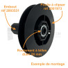 Poulie clipable sur embouts Simu et sangle de 14 mm - Diam. 125