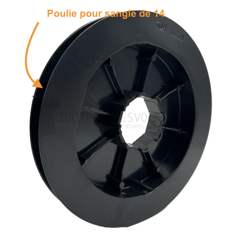 Poulie clipable sur embouts Simu et sangle de 14 mm - Diam. 170