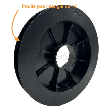 Poulie clipable sur embouts Simu et sangle de 14 mm - Diam. 170