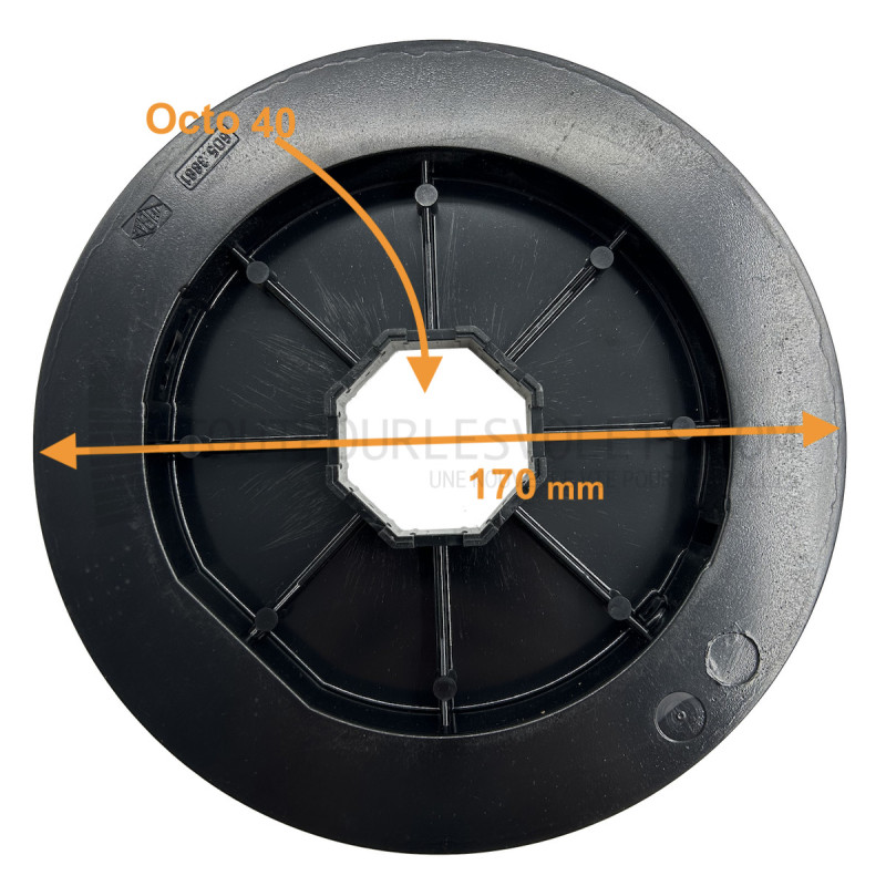 Poulie clipable sur embouts Simu et sangle de 14 mm - Diam. 170