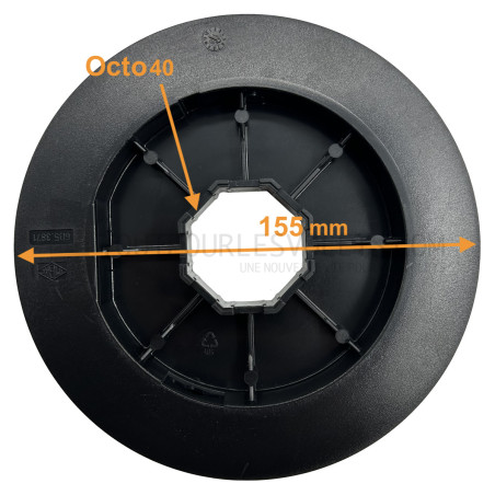 Poulie clipable sur embouts Simu et sangle de 14 mm - Diam. 155