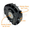 Treuil Technivis débrayable - Entrée Hexa 7 - Sortie Crabot 22 - FDC