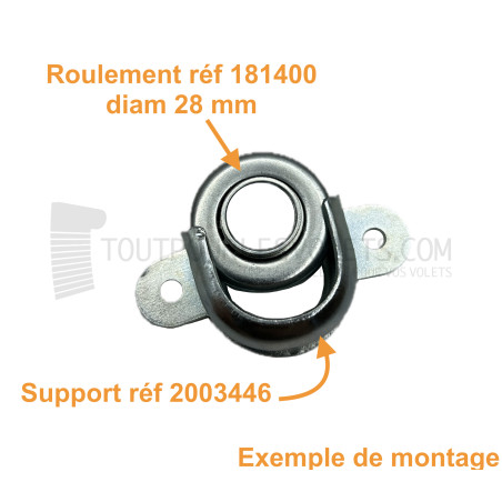 Support pour roulement diam. 28 mm