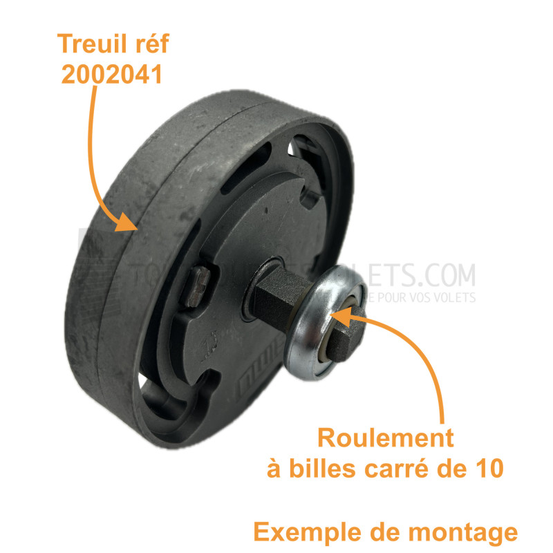 Roulement à billes nylon diam. 28 - Carré 10
