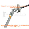 Manivelle acier complète - diam. 12 ext. - Blanc - L1200 mm