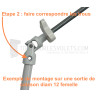 Manivelle acier complète - diam. 12 ext. - Blanc - L1200 mm