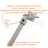 Manivelle acier complète - diam. 12 ext. - Blanc - L1200 mm