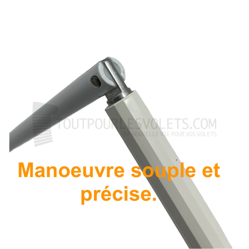 Manivelle acier complète - diam. 12 ext. - Blanc - L1400 mm