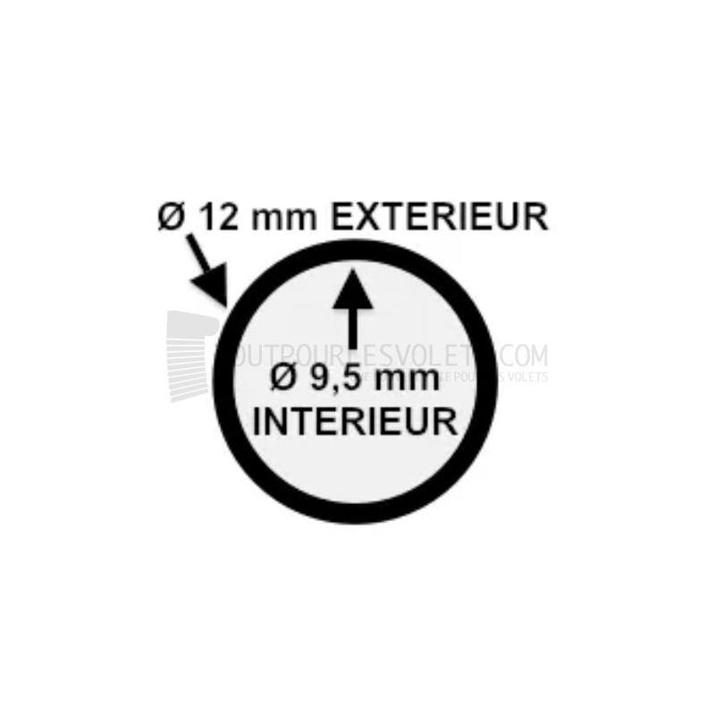 Manivelle acier complète - diam. 12 ext. - Blanc - L1500 mm