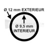 Manivelle acier complète - diam. 12 ext. - Blanc - L1500 mm
