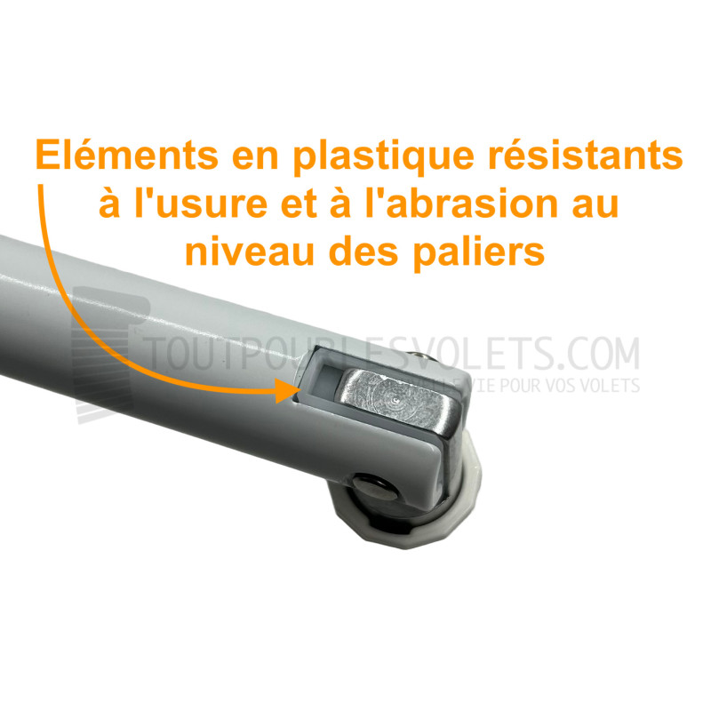 Manivelle acier complète - diam. 12 ext. - Blanc - L1500 mm