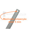 Manivelle acier complète - diam. 12 ext. - Blanc - L1500 mm