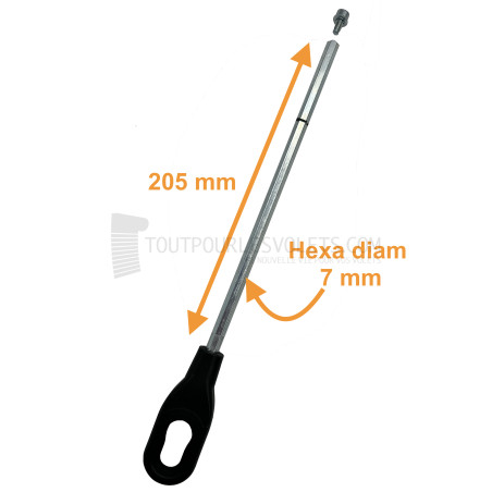 Anneau de sortie Hexa 7 pour moteur à manoeuvre de secours L205 mm