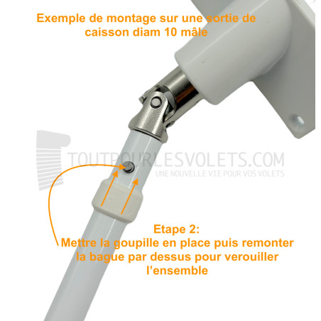 Manivelle alu complète - diam. 13 ext. - Blanc - L1300 mm