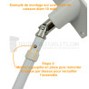 Manivelle alu complète - diam. 13 ext. - Blanc - L1400 mm