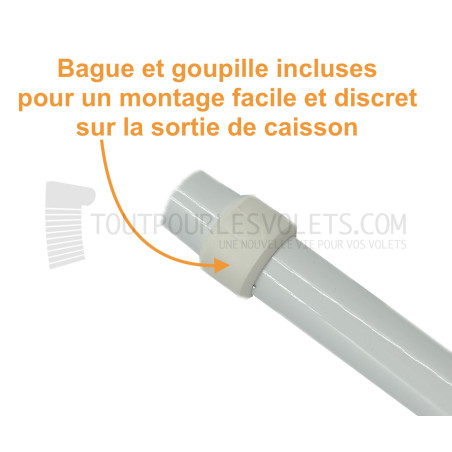 Manivelle alu complète - diam. 13 ext. - Blanc - L1500 mm