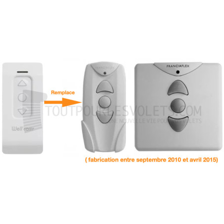 Télécommande individuelle radio Franciaflex Well'com  X2D et X3D