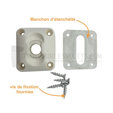 Platine de sortie 45° 50x45 - Pour tige Rond ø 12 mm - Blanc
