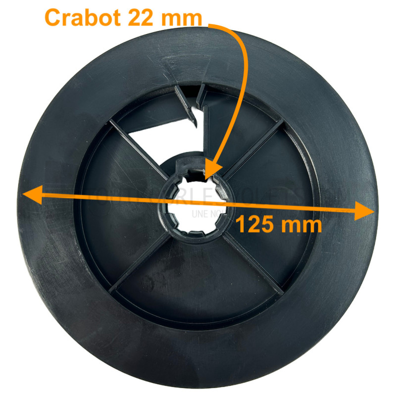 Poulie de sangle, Crabot 22, Diam. 125 mm