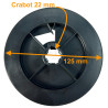 Poulie de sangle, Crabot 22, Diam. 125 mm
