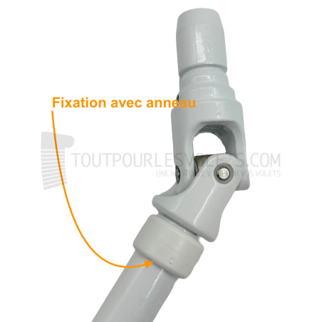 Anneau clippable Blanc pour fixation rapide de manivelle de volet roulant de ∅ 13 mm
