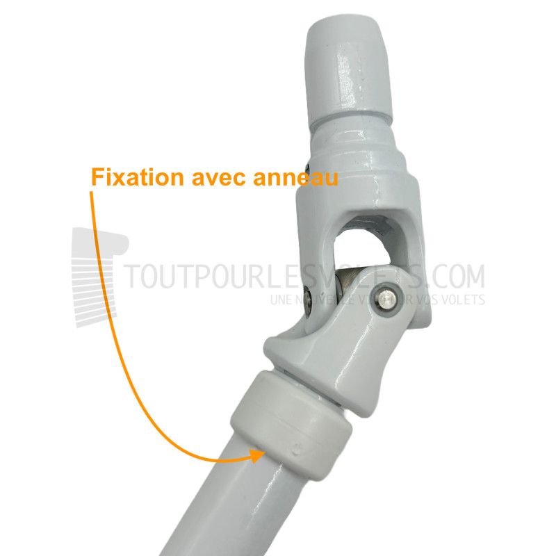 Anneau clippable Blanc pour fixation rapide de manivelle de volet roulant de ∅ 15 mm