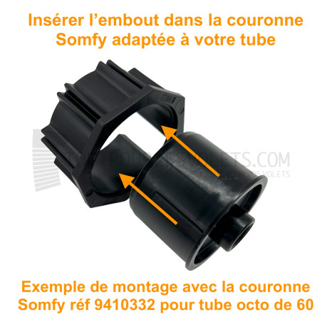 Embout court pour volet étroit