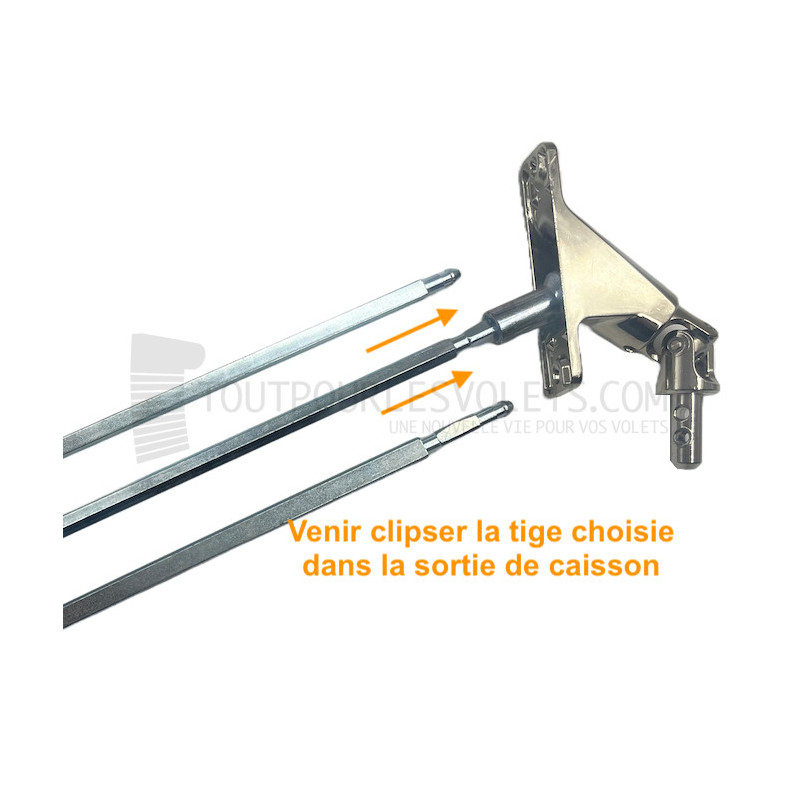 Pack de remplacement manivelle / sortie de caisson en façade - Nickelé