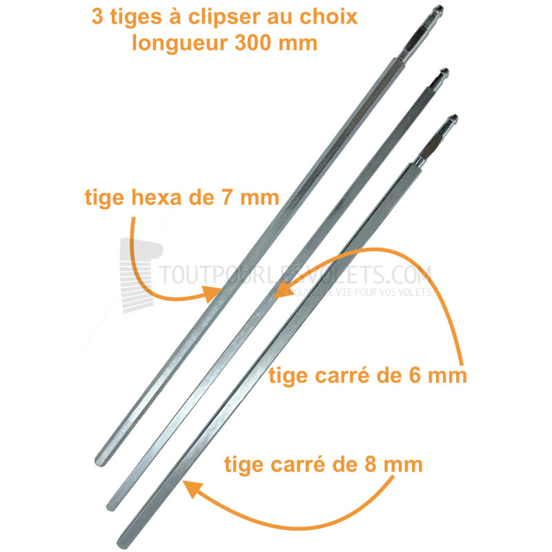 Pack de remplacement manivelle / sortie de caisson en façade - Nickelé
