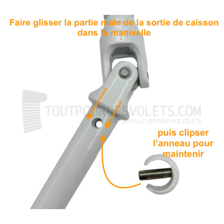 Pack de remplacement manivelle / sortie de caisson en façade - Nickelé