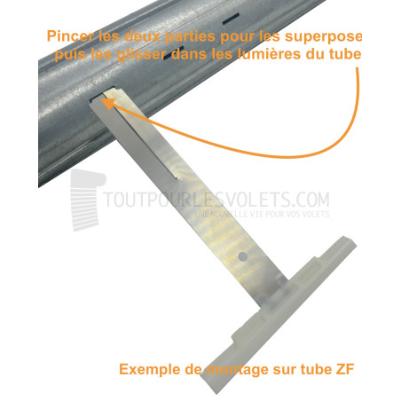 Attache tablier à clipper spécial moteurs - Ep. de lame 8 mm - Tube ZF