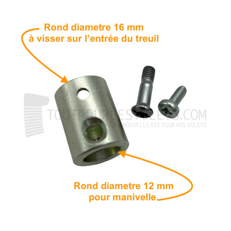 Manchon adaptateur + vis, pour tige diam. 12