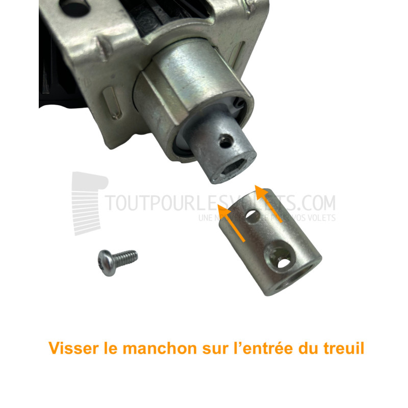 Manchon adaptateur + vis, pour tige diam. 12