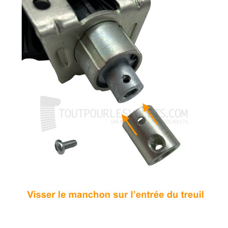 Manchon adaptateur + vis, pour tige diam. 12