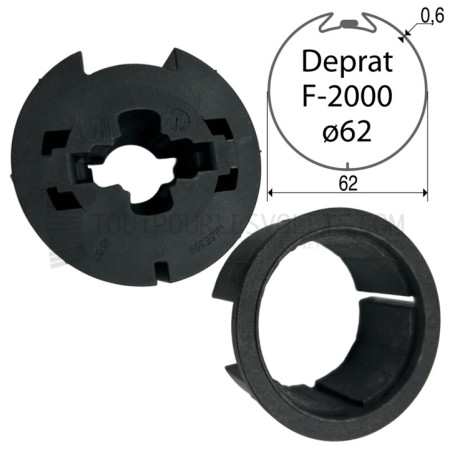 Adaptations moteur Geiger diam. 50 et tube rond rainuré Deprat 62