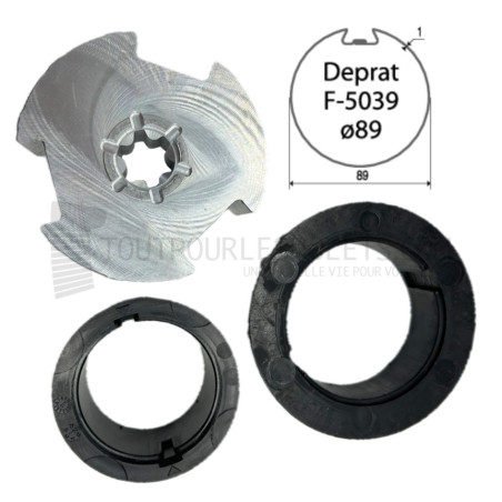 Adaptations pour moteur Becker diam. 50 et tube Deprat 89 mm rainuré