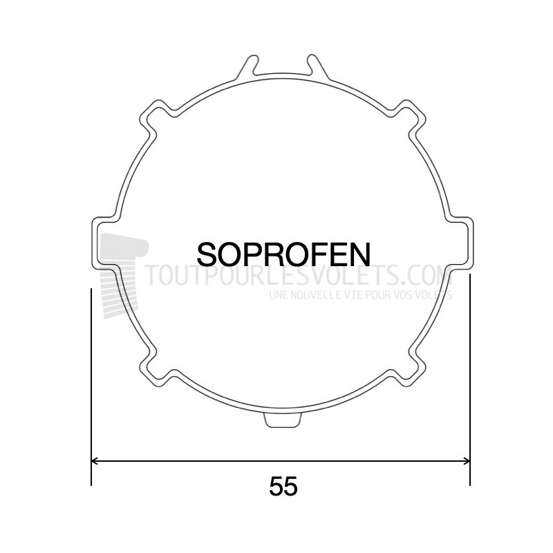 Adaptation moteur Geiger diam. 50 et tube Soprofen MVX-R50 diam. 55