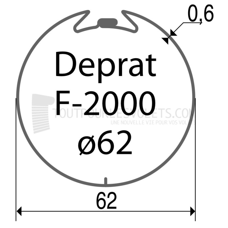 Tube rond rainuré 62 Deprat - 3000 mm