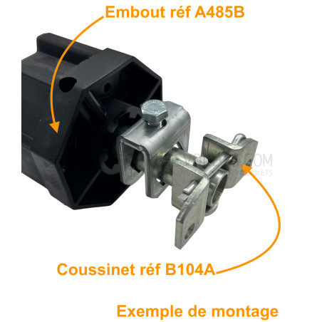 Coussinet à broche, goupille et vis