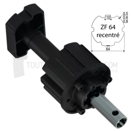 Embout pour ZF64, Tube diam. 16 et crabot ZF diam. 27, L100