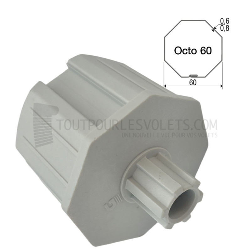Embout pour octo 60, crabot 20 type Soprofen, alésage 12