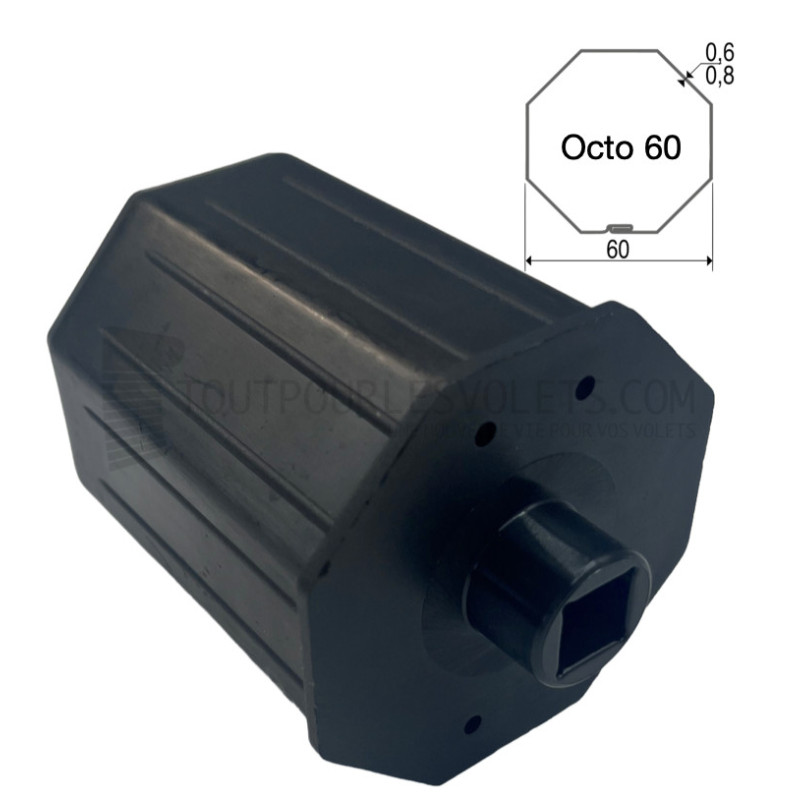 Embout pour octo 60, Téton diam. 18 et Carré 10 - L 65