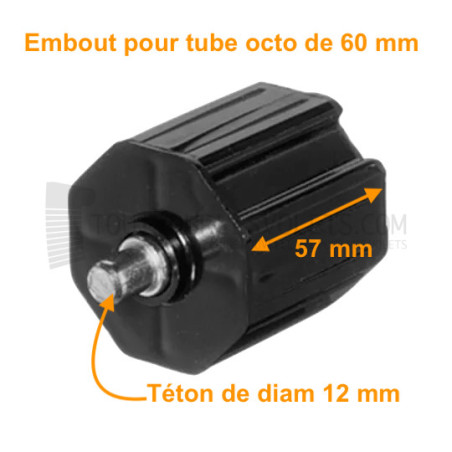 Embout pour Octo 60, Téton acier Diam. 12
